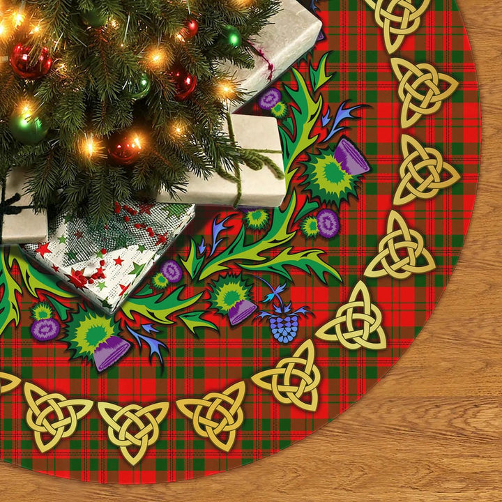 Scottish Livingstone Modern Clan Tartan Thistle Celtic Knot Christmas Tree Skirt No Tassels Tartan Plaid 2