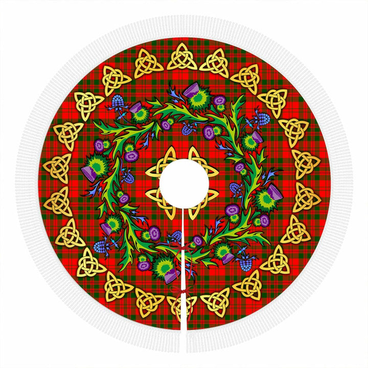 Scottish Livingstone Modern Clan Tartan Thistle Celtic Knot Christmas Tree Skirt Tassels Tartan Plaid 1