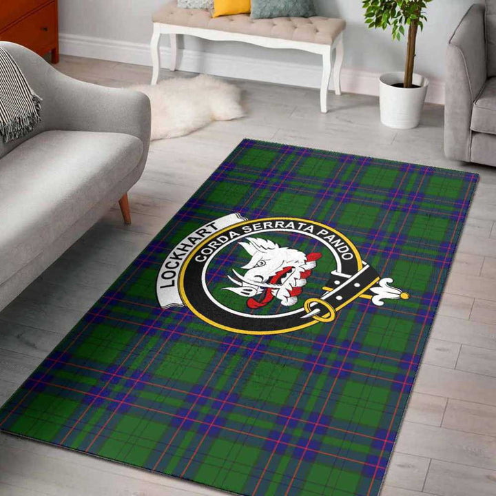 Scottish Lockhart Clan Crest Tartan Area Rug Tartan Plaid 1