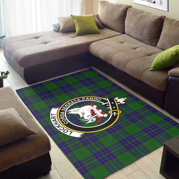 Scottish Lockhart Clan Crest Tartan Area Rug Tartan Plaid 2
