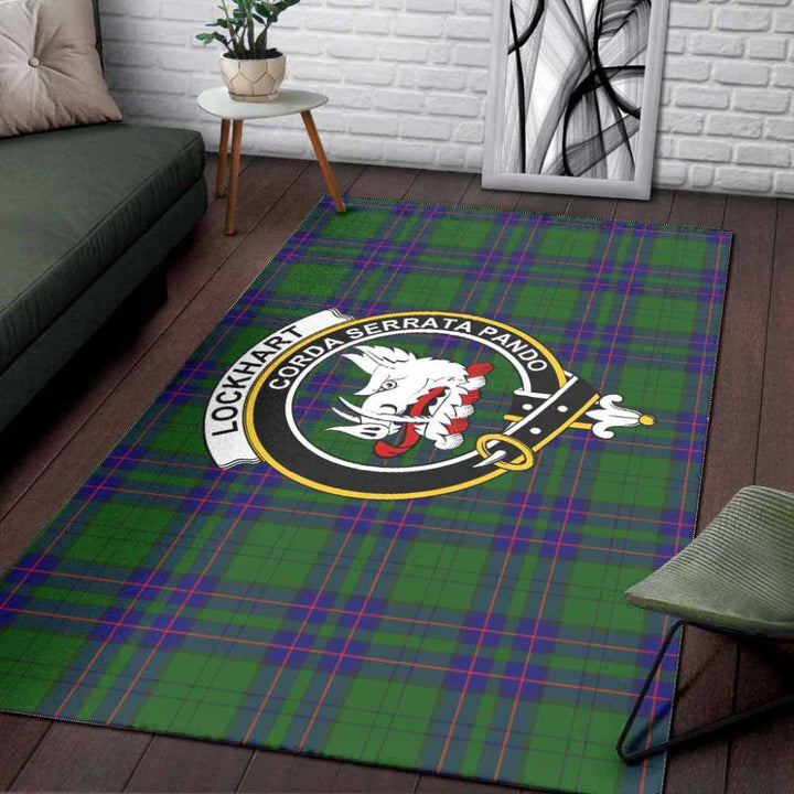 Scottish Lockhart Clan Crest Tartan Area Rug Tartan Plaid 3