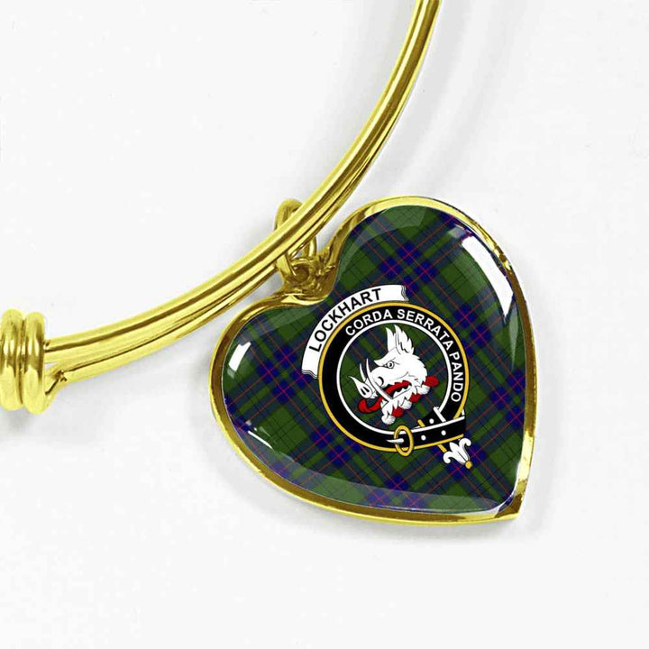 Scottish Lockhart Clan Crest Tartan Bangle Heart Tartan Plaid 2
