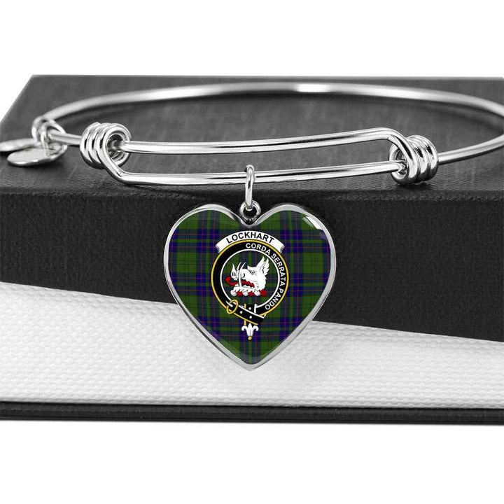 Scottish Lockhart Clan Crest Tartan Bangle Heart Tartan Plaid 5