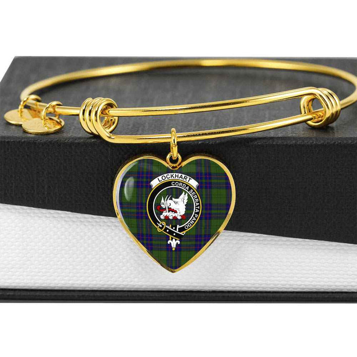 Scottish Lockhart Clan Crest Tartan Bangle Heart Tartan Plaid 6