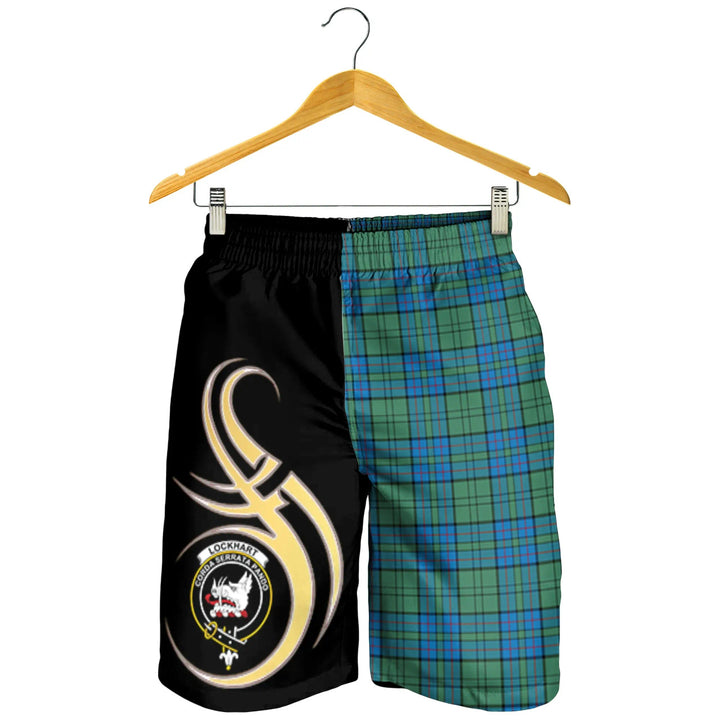 Scottish Lockhart Clan Crest Tartan Believe in Me Men's Shorts