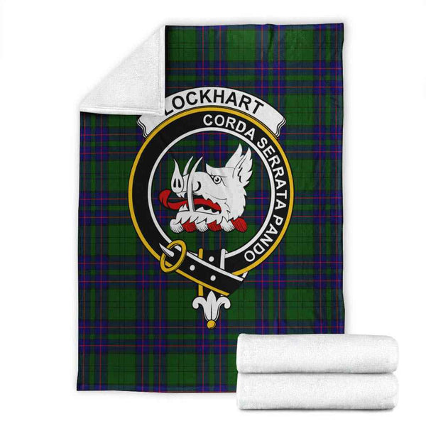Scottish Lockhart Clan Crest Tartan Blanket Tartan Plaid 1