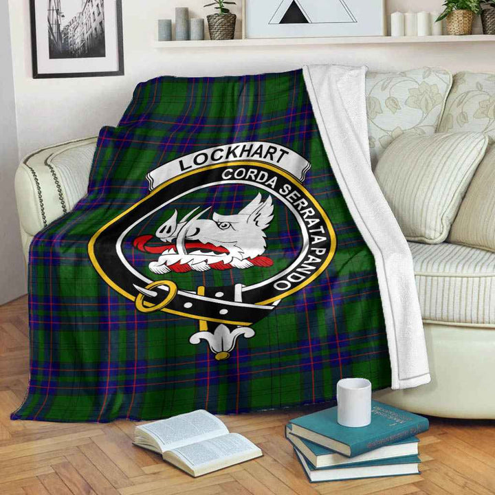 Scottish Lockhart Clan Crest Tartan Blanket Tartan Plaid 2