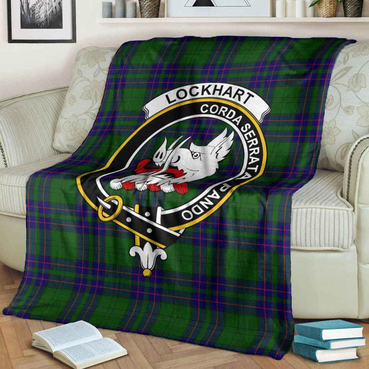 Scottish Lockhart Clan Crest Tartan Blanket Tartan Plaid 3