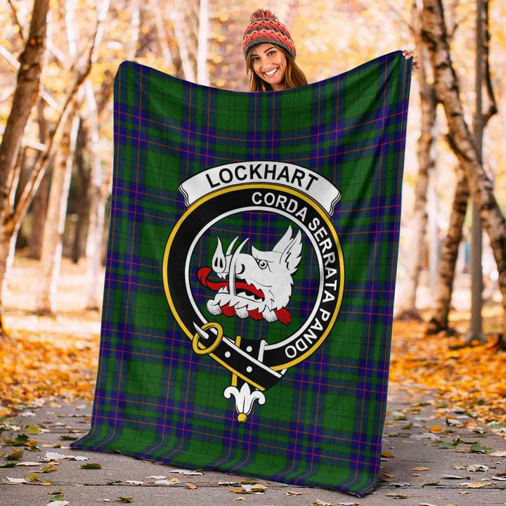 Scottish Lockhart Clan Crest Tartan Blanket Tartan Plaid 4