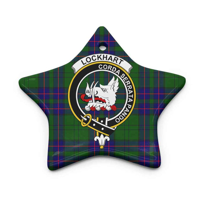 Scottish Lockhart Clan Crest Tartan Ceramic Ornament Star Shape Tartan Plaid