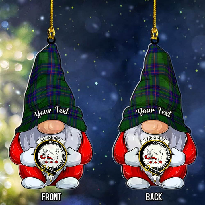 Scottish Lockhart Clan Crest Tartan Christmas Gnome Ornament Custom Personalized Tartan Plaid 1