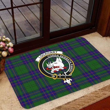 Scottish Lockhart Clan Crest Tartan Door Mat Tartan Plaid 1
