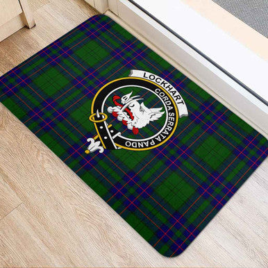 Scottish Lockhart Clan Crest Tartan Door Mat Tartan Plaid 2