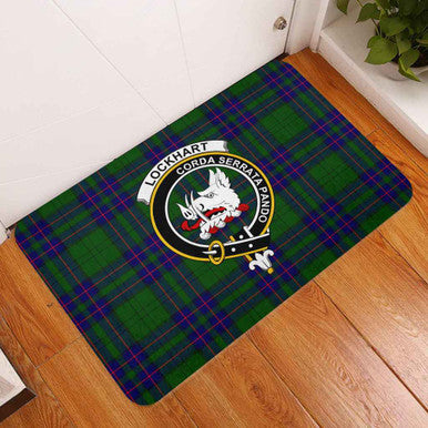 Scottish Lockhart Clan Crest Tartan Door Mat Tartan Plaid 3