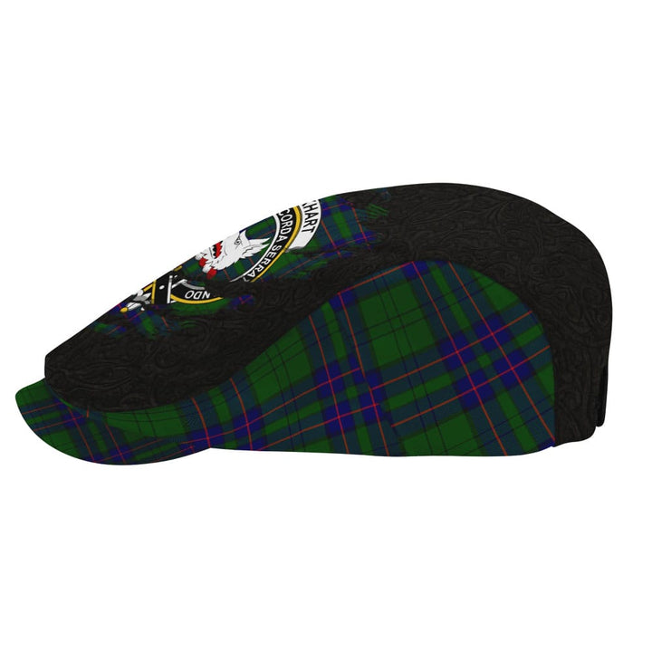 Scottish Lockhart Clan Crest Tartan Flat Cap - Scratch Style Tartan Plaid 3