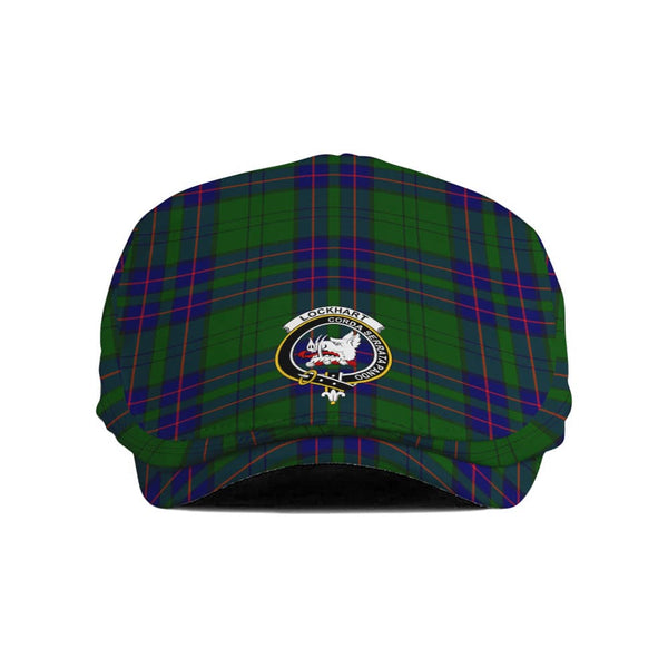Scottish Lockhart Clan Crest Tartan Flat Cap Tartan Plaid 1