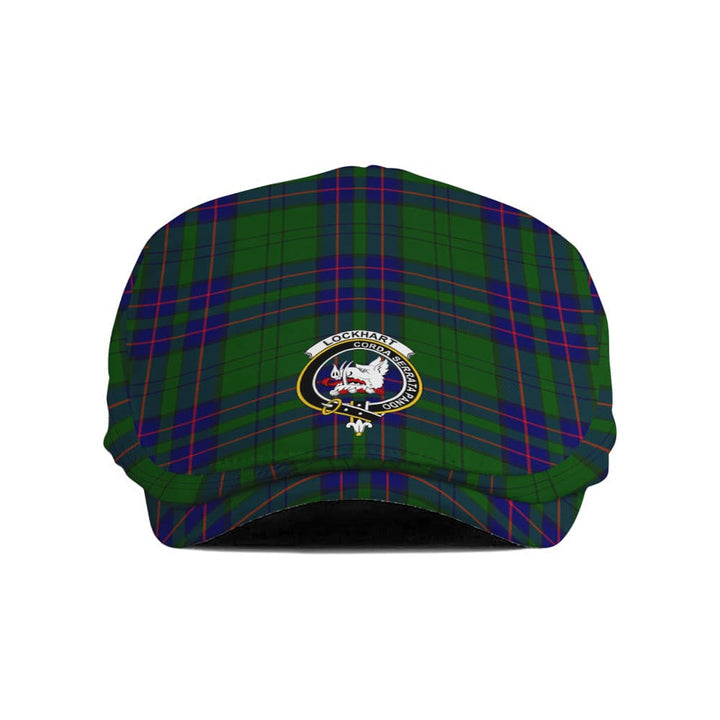 Scottish Lockhart Clan Crest Tartan Flat Cap Tartan Plaid 1