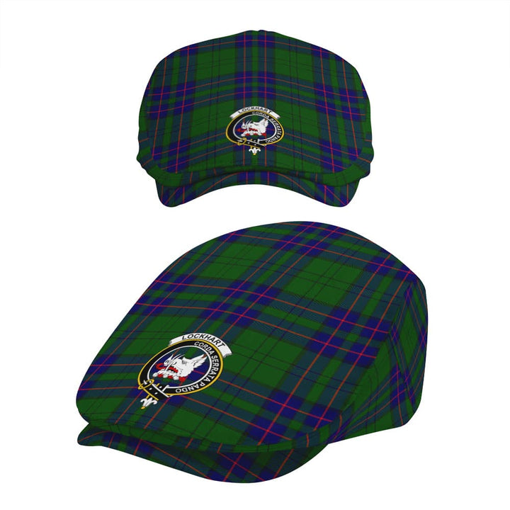 Scottish Lockhart Clan Crest Tartan Flat Cap Tartan Plaid 5