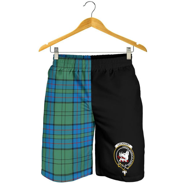 Scottish Lockhart Clan Crest Tartan Half of Me Men's Shorts