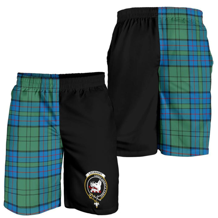 Scottish Lockhart Clan Crest Tartan Half of Me Men's Shorts