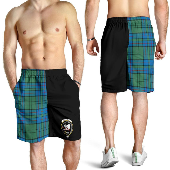 Scottish Lockhart Clan Crest Tartan Half of Me Men's Shorts
