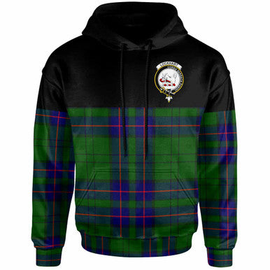 Scottish Lockhart Clan Crest Tartan Hoodie - Horizontal Style Front Side Tartan Plaid