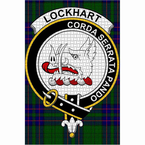 Scottish Lockhart Clan Crest Tartan Jigsaw Puzzle 1