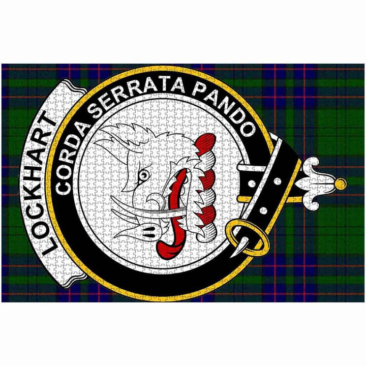 Scottish Lockhart Clan Crest Tartan Jigsaw Puzzle 2