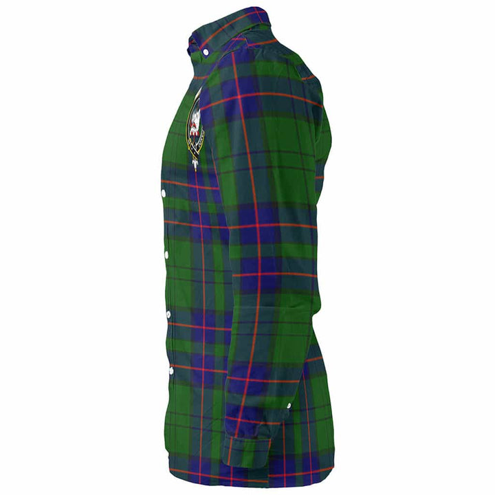 Scottish Lockhart Clan Crest Tartan Long Sleeve Shirt Tartan Plaid