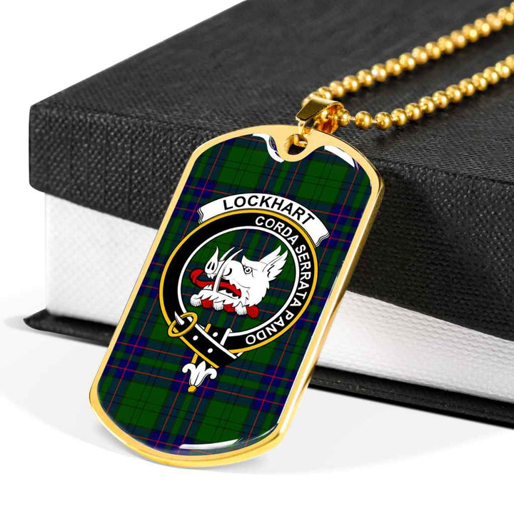 Scottish Lockhart Clan Crest Tartan Military Dog Tag Necklace Tartan Plaid 6
