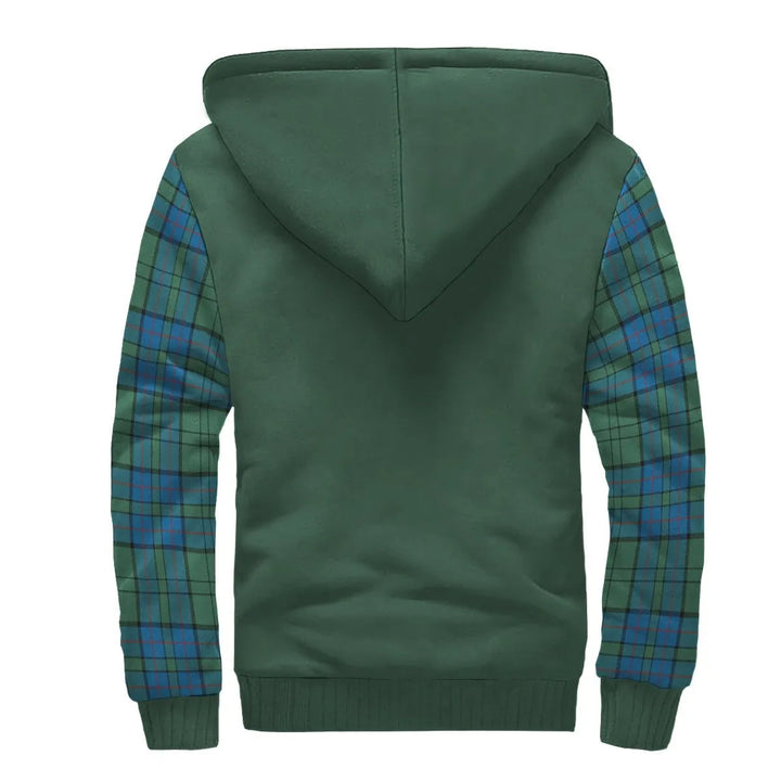 Scottish Lockhart Clan Crest Tartan Plaid Sleeve Sherpa Hoodie