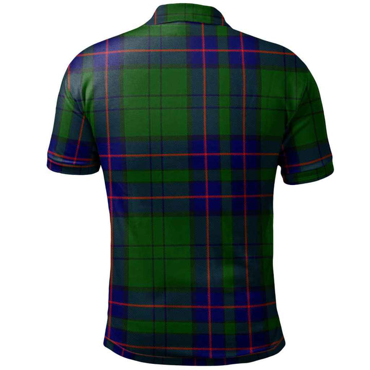 Scottish Lockhart Clan Crest Tartan Polo Shirt Back Side Tartan Plaid