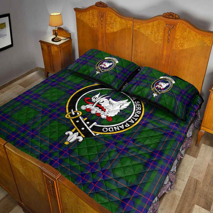 Scottish Lockhart Clan Crest Tartan Quilt Bed Set Tartan Plaid 5