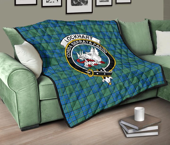 Scottish Lockhart Clan Crest Tartan Quilt Tartan Plaid 10