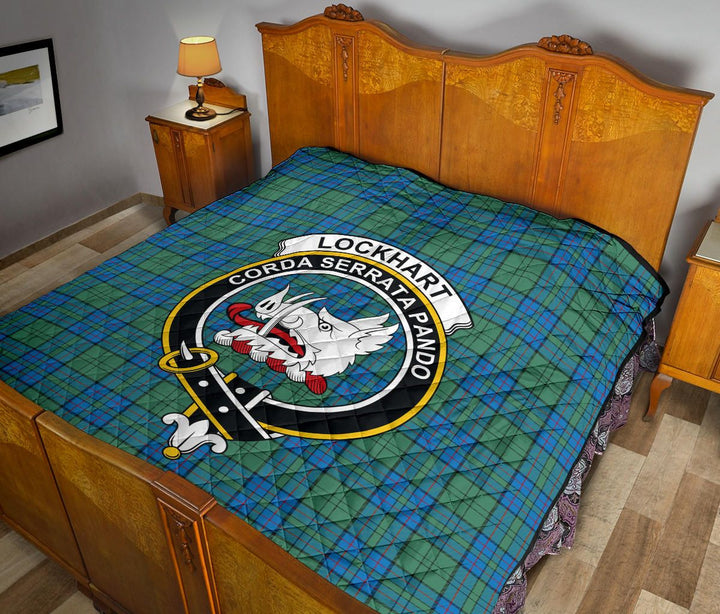 Scottish Lockhart Clan Crest Tartan Quilt Tartan Plaid 12
