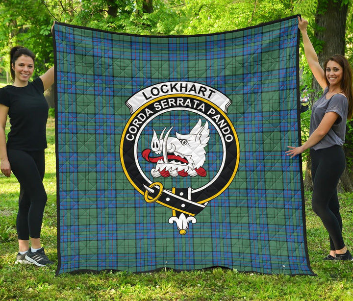 Scottish Lockhart Clan Crest Tartan Quilt Tartan Plaid 1