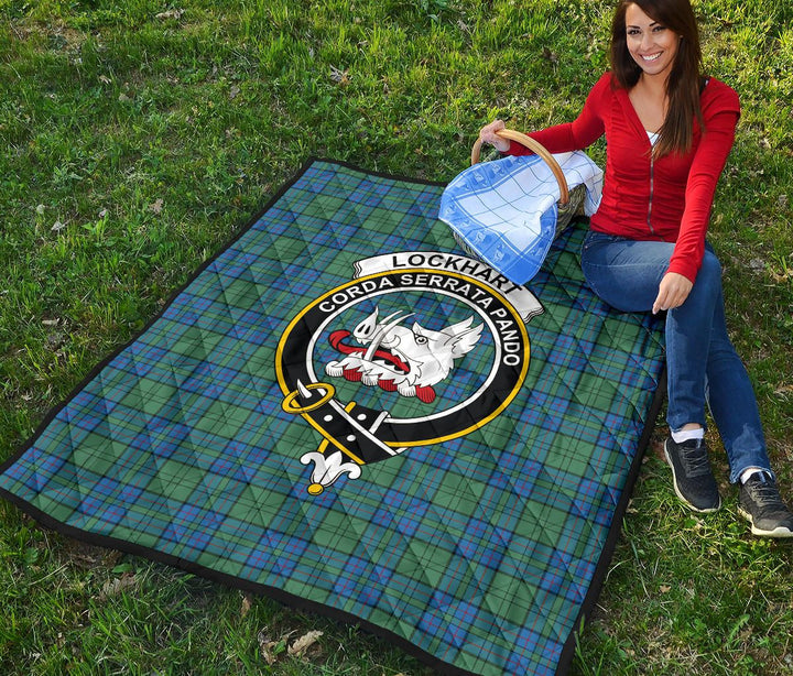 Scottish Lockhart Clan Crest Tartan Quilt Tartan Plaid 4