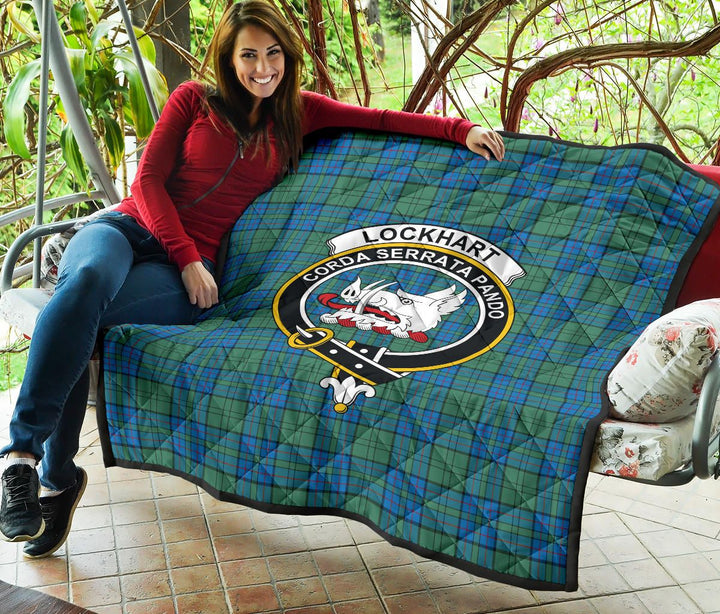 Scottish Lockhart Clan Crest Tartan Quilt Tartan Plaid 5