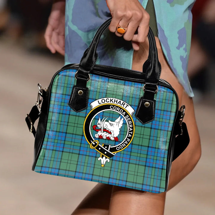 Scottish Lockhart Clan Crest Tartan Shoulder Handbag Tartan Plaid 3