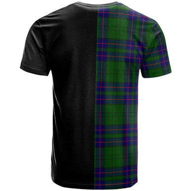 Scottish Lockhart Clan Crest Tartan T-Shirt Half in Me Back Side Tartan Plaid