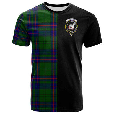 Scottish Lockhart Clan Crest Tartan T-Shirt Half in Me Front Side Tartan Plaid