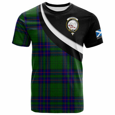 Scottish Lockhart Clan Crest Tartan T-Shirt - Scotland Forever Style Front Side Tartan Plaid