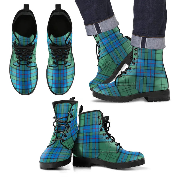 Scottish Lockhart Clan Tartan Leather Boots