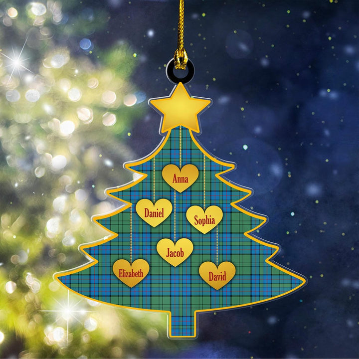 Scottish Lockhart Clan Tartan Ornament Custom Family Christmas Tree Tartan Plaid 1
