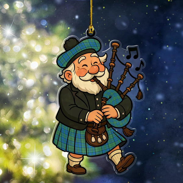 Scottish Lockhart Clan Tartan Ornament Scottish Santa In Kilt Tartan Plaid