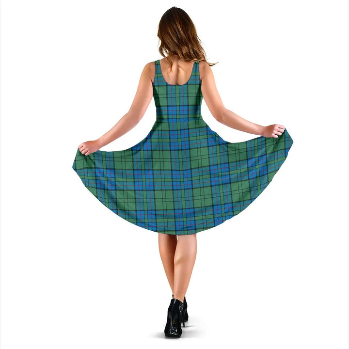 Scottish Lockhart Clan Tartan Women Midi Dress