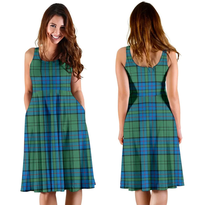 Scottish Lockhart Clan Tartan Women Midi Dress
