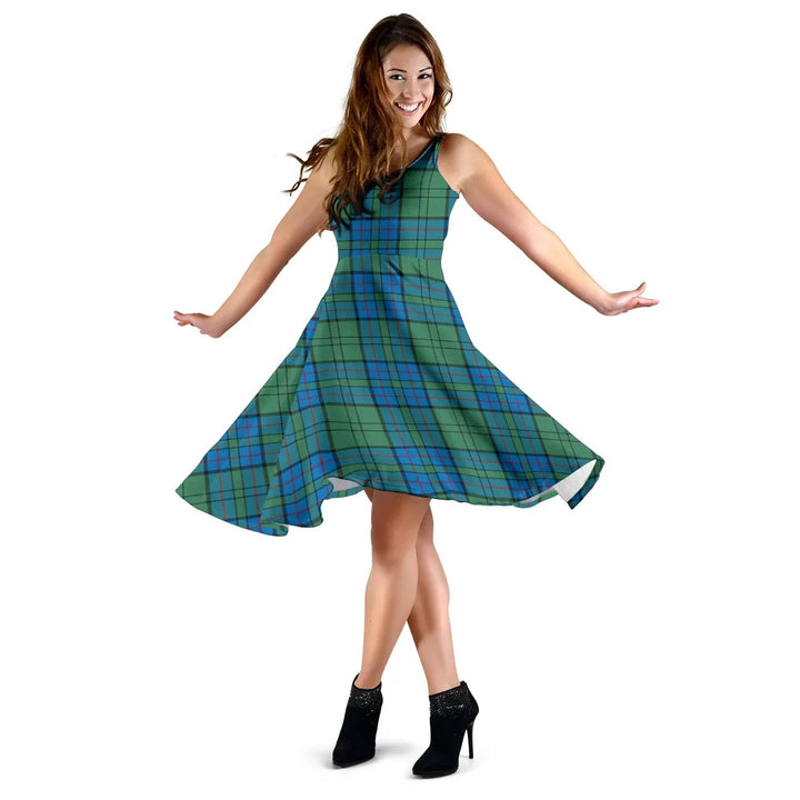 Scottish Lockhart Clan Tartan Women Midi Dress