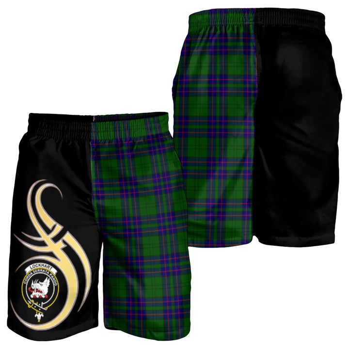 Scottish Lockhart Modern Clan Crest Tartan Believe in Me Men's Shorts
