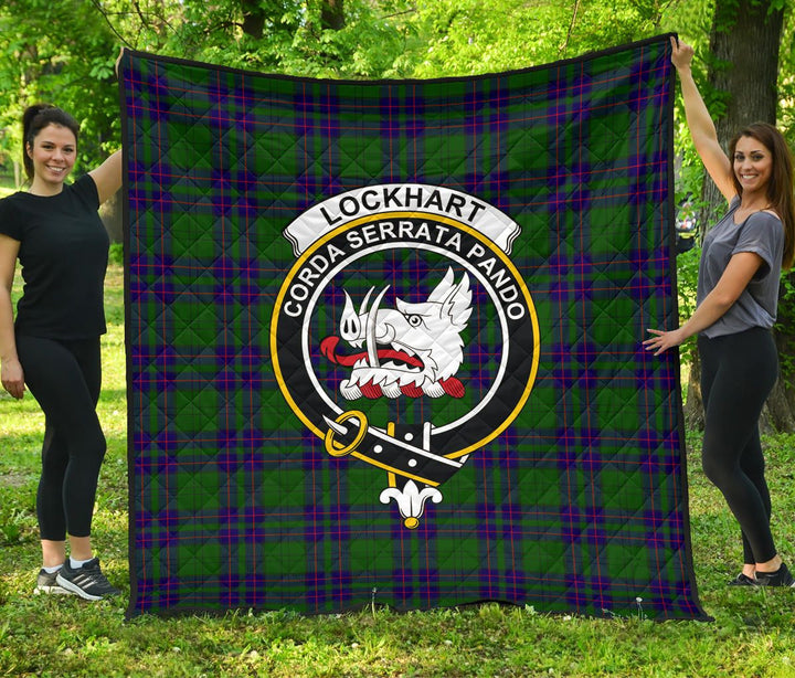 Scottish Lockhart Modern Clan Crest Tartan Quilt Tartan Plaid 1